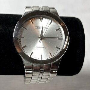 Geneva Metallic Silver Men’s Watch
